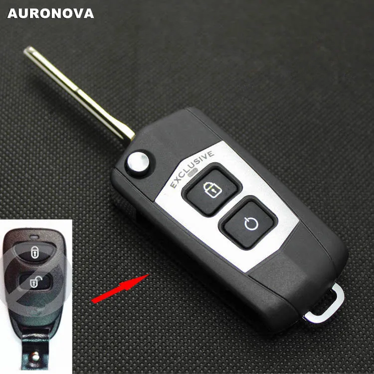 

AURONOVA New Upgrade Folding Key Shell for Kia Sportage Forte Cerato 2 Buttons Remote Car Key Case DIY