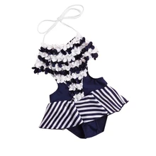 Детский купальник для девочек, цельное платье, купальный костюм, пляжная одежда с цветами ручной работы, милые детские купальники для маленьких девочек от 1 до 10 лет