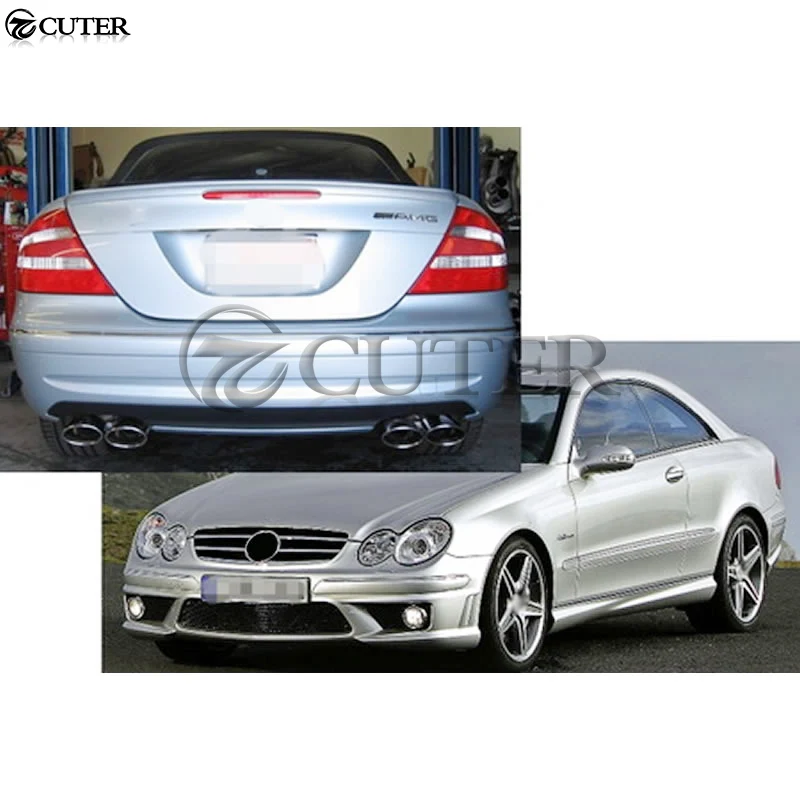 W209 CLK63 AMG стиль комплект кузова автомобиля FRP передний бампер задний боковые юбки