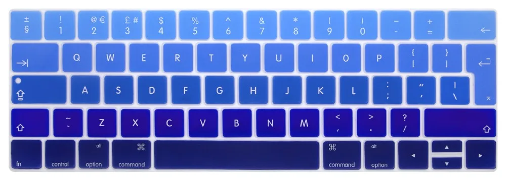 Европейская английская Радужная клавиатура, силиконовый чехол, защитная наклейка для Apple Macbook Pro 13 A1706 15 A1707 с сенсорной панелью