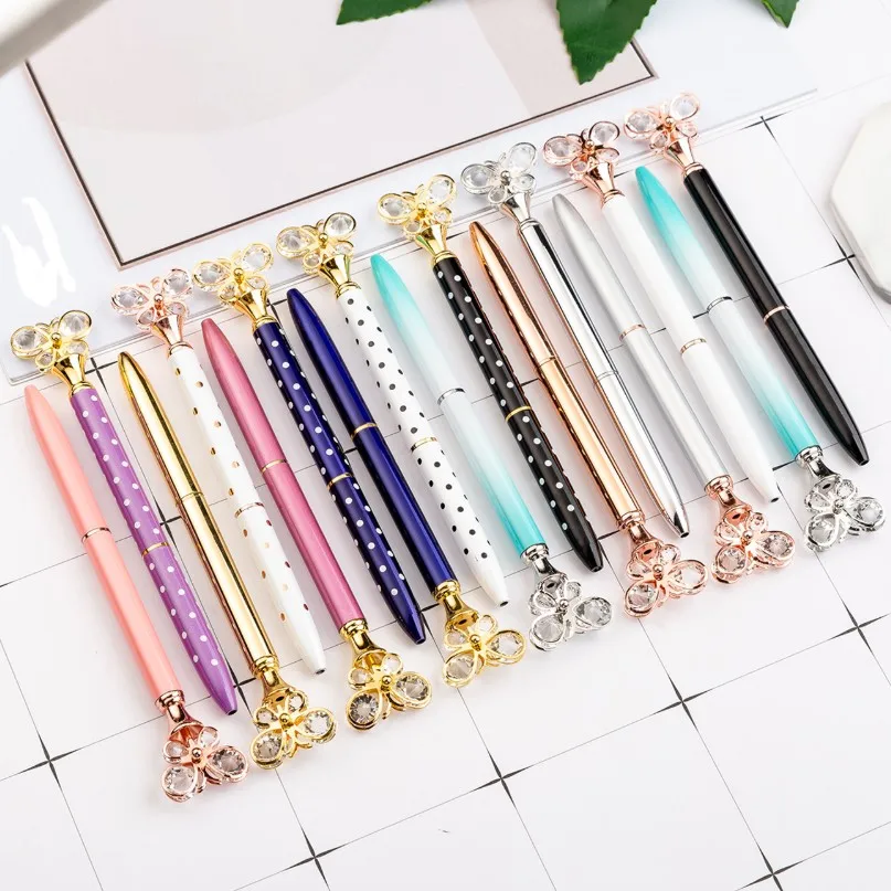 5 PCS  Metal Ballpoint Pen Unisex Pen Butterfly Diamond Crystal Pen Writing Supplies Stationery Creative Pen Fountain pen