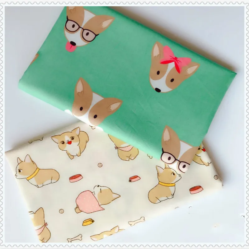 

Lovely Dog Printed Twill Cotton Fabric Cotton Patchwork Cloth,DIY Sewing Quilting Fat Quarters Material For Baby&Child