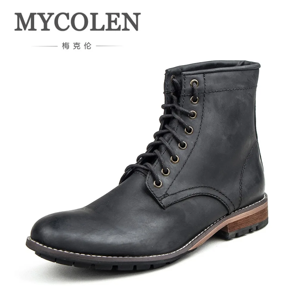 

MYCOLEN Men Lace High Combat Men Boots Comfortable Luxury Designers Male Motorcycle Punk Boots Men'S Shoes Mens Winter Boots