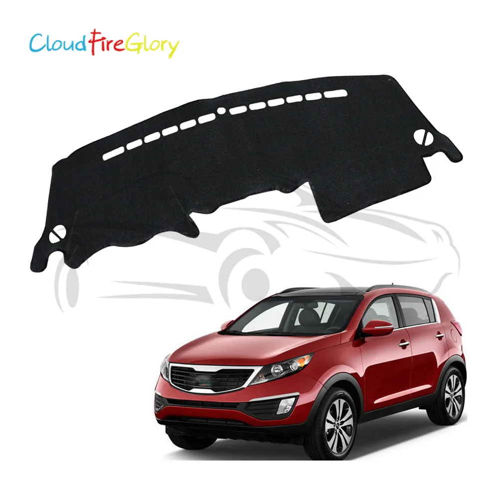 

CloudFireGlory For Kia Sportage 3rd Generation 2011-2015 Black Dashmat Pad Dashboard Sun Shade Cover Carpet Dash Board LHD
