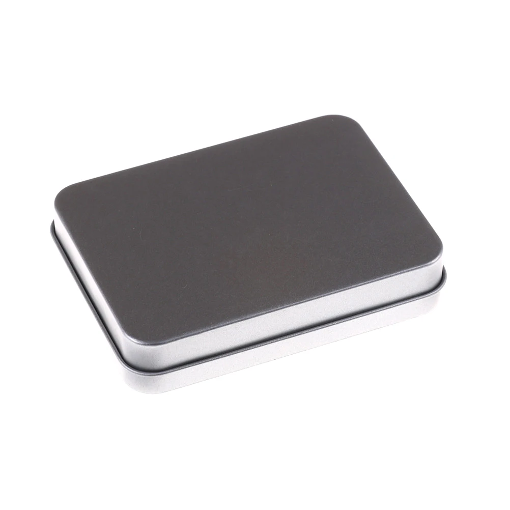1 шт. серебристый металлический прямоугольный ящик для хранения Пустой Органайзер из олова коробка 115*85*22 мм - Цвет: Светло-серый