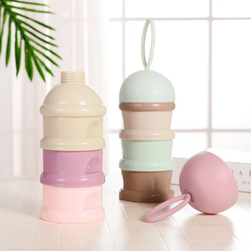 

Portable Newbon Baby Milk Container Toddler Kids Formula Milk Powder Box Three Grid Boxes Snacks Candy Supplies Box