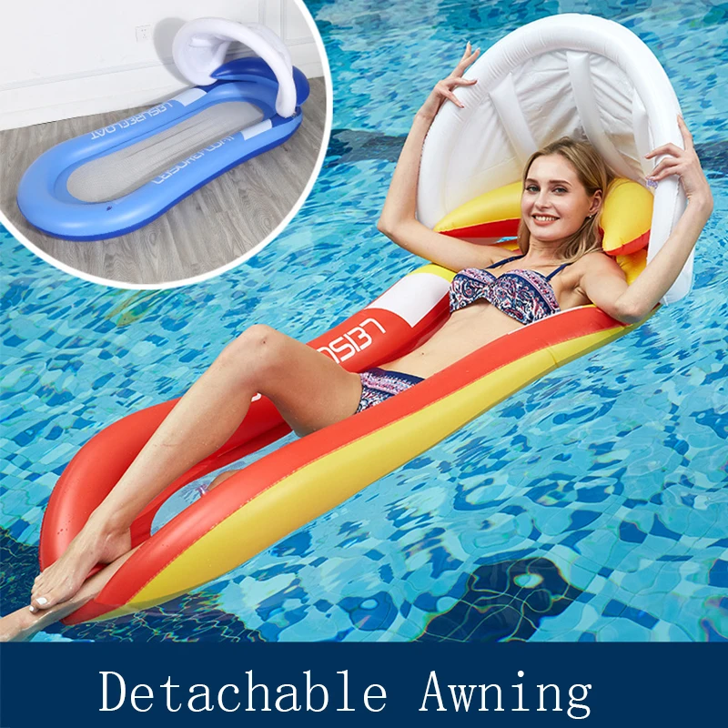 

2019 Mesh Lounger Float Rafts Foldable Funny Inflatable Beach Toy Lounger Water Summer Inflatable Float Swimming Pool Summer