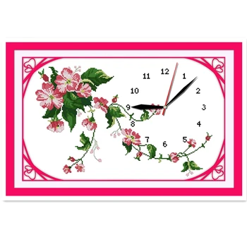 

Wild Rose Clock Dial 11CT 14CT Printed On Canvas Chinese Counted Cross Stitch Pattern Cross Stitch Kit DMC Cross Stitch Fabric