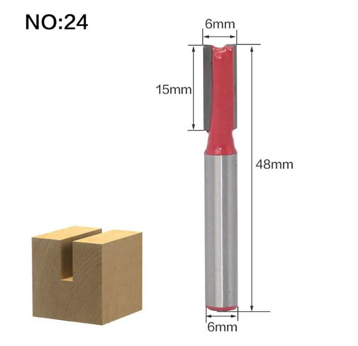 1 шт. 6 мм хвостовик триммер очистка заподлицо отделка древесины фрезы ласточкин хвост фрезы Деревообрабатывающие инструменты фрезы для дерева - Длина режущей кромки: NO 24