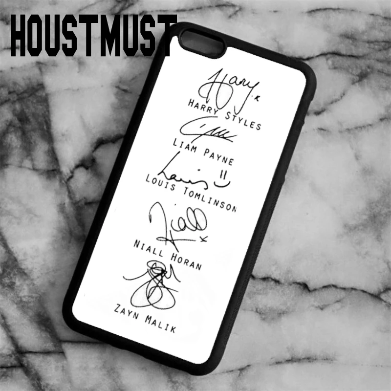 

HOUSTMUST One Direction Signatures Case cover For iPhone 5 5S SE 6 6S 7 8 Plus X Samsung galaxy S5 S6 S7 edge S8 Plus Note 8