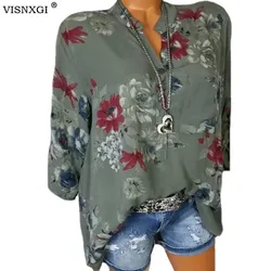 VISNXGI Women Fashion Elegant Office Shirt Female Floral Print Long Sleeve Blouse V Neck Shirt Ladies Party Top Blusas Plus Size VISNXGI Women Fashion Elegant Office Shirt Female Floral Print Long Sleeve Blouse V Neck Shirt Ladies Party Top Blusas Plus Size