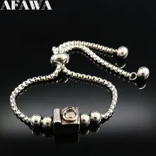 Камера Нержавеющая сталь браслет, браслет Для женщин бусина серебряного цвета Браслеты& Браслеты Ювелирные Браслеты для женщин B18279
