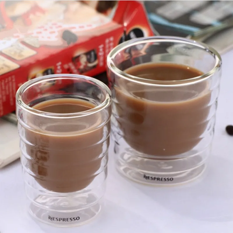 Новинка 6 шт./лот Caneca ручная выдувка двойные стенки сыворотка протеин Canecas Nespresso
