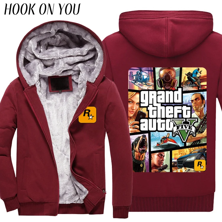 Grand Theft Auto GTA GTA5 толстовки кофты осень зима флисовая куртка ТВ игры на молнии Одежда - Цвет: A1085-L22-5