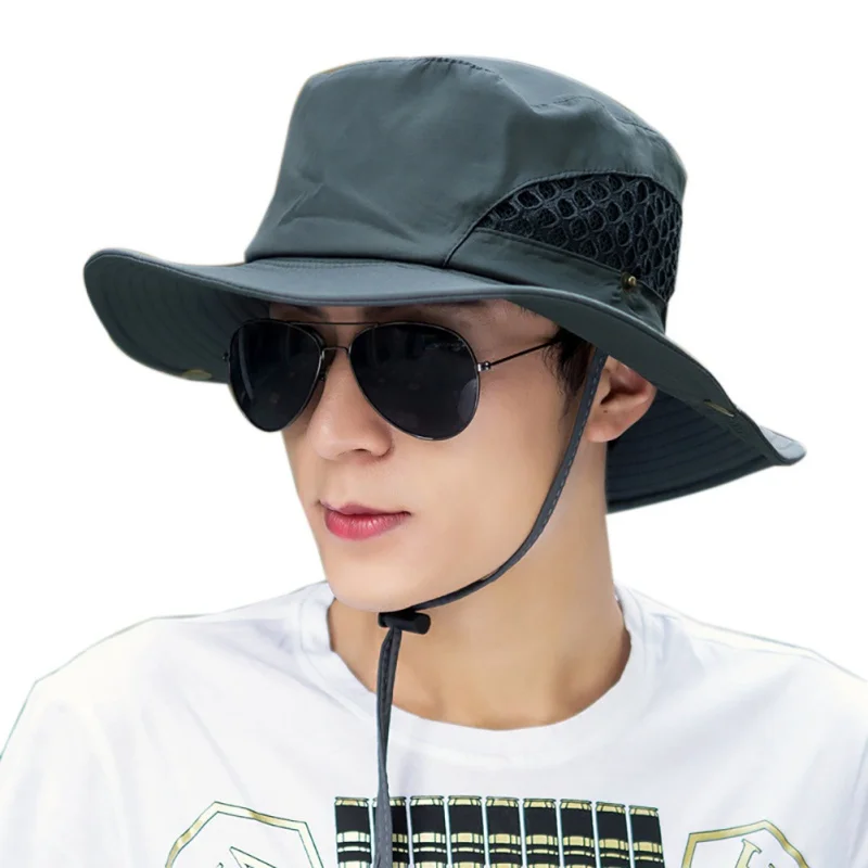 

Men Mesh Women Summer Fishing Hiking Cap Wide Brim UV Protection Flap Hat Breathable Beach Cap Outdoor