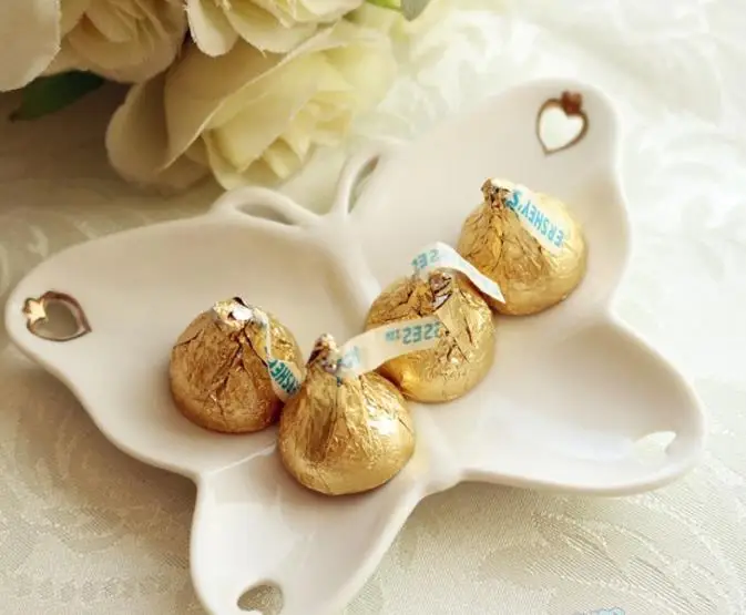 Свадебные сувениры бабочка Конфета блюдо из фарфора памятные коллекции свадебный душ пользу