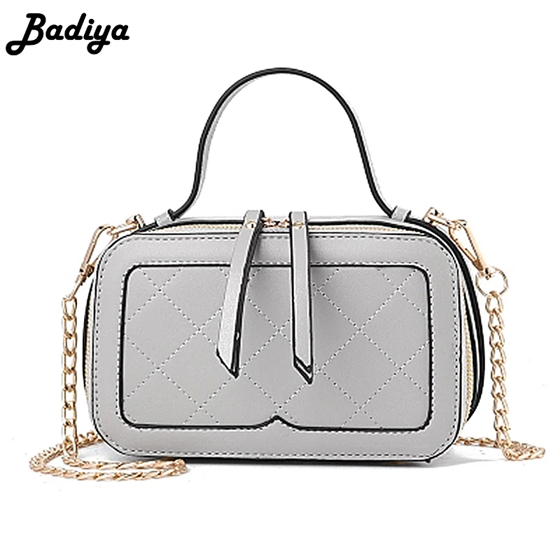 

Candy Women Square Handbag Lattice Design Elegant Lady Messenger Shoulder Bag Casual Single Gold Chain Top-handle Pouch
