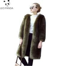 Новинка, зимнее пальто с мехом, женское длинное толстое теплое пальто, элегантное модное высококачественное Женское пальто из лисьего меха LCY241