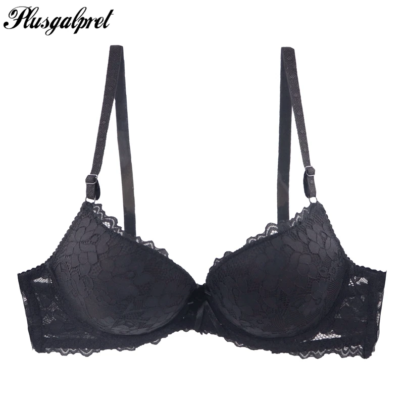Plusgalpret Sexy ABCD Cup Bras for Women Floral Lace Embroidery Bra Push Up Underwired Bh Intimates Female Underwear
