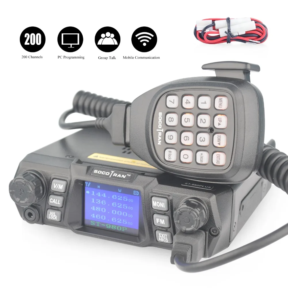 ST-980PLUS Dual Band walkie talkie 136-174MHz&400-480MHz 200CH VHF 75W/55W UHF Quad-standby high power Mobile radio Transceiver  ST-980PLUS Dual Band walkie talkie 136-174MHz&400-480MHz 200CH VHF 75W/55W UHF Quad-standby high power Mobile radio Transceiver