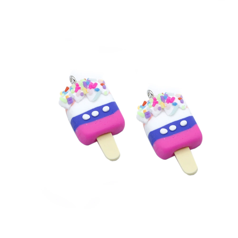 David accessories 32x17mm Cake Ice cream Polymer Clay For Decoration Supply Gift Pendant 25pcs,DIY Handmade Accessories,25Yc5559 - Color: 1075971004