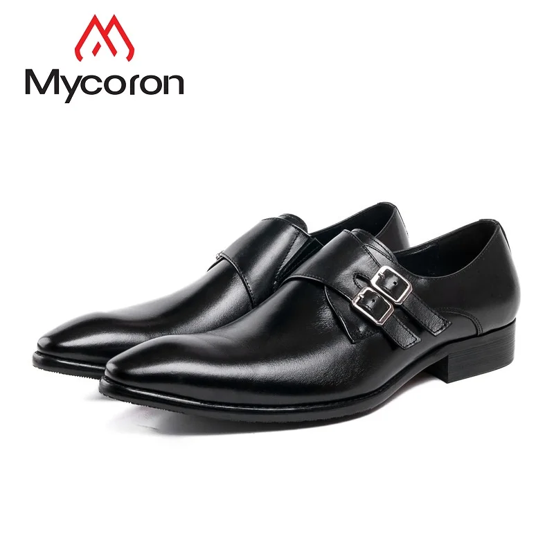 

MYCORON Handmade Retro Boots Genuine Leather Wedding Office Luxury Product Breathable Pointed Toe Mens Shoes Mannen Schoenen