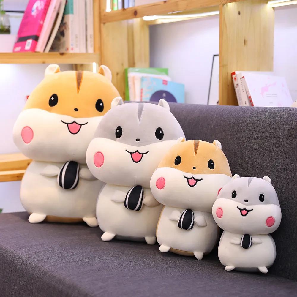 

New 1pc 20-55cm Cute Hamster with Melon Seeds Plush Toys Lovely Stuffed Animal Mouse Doll Kids Baby Pillow Kawaii Birthday Gift