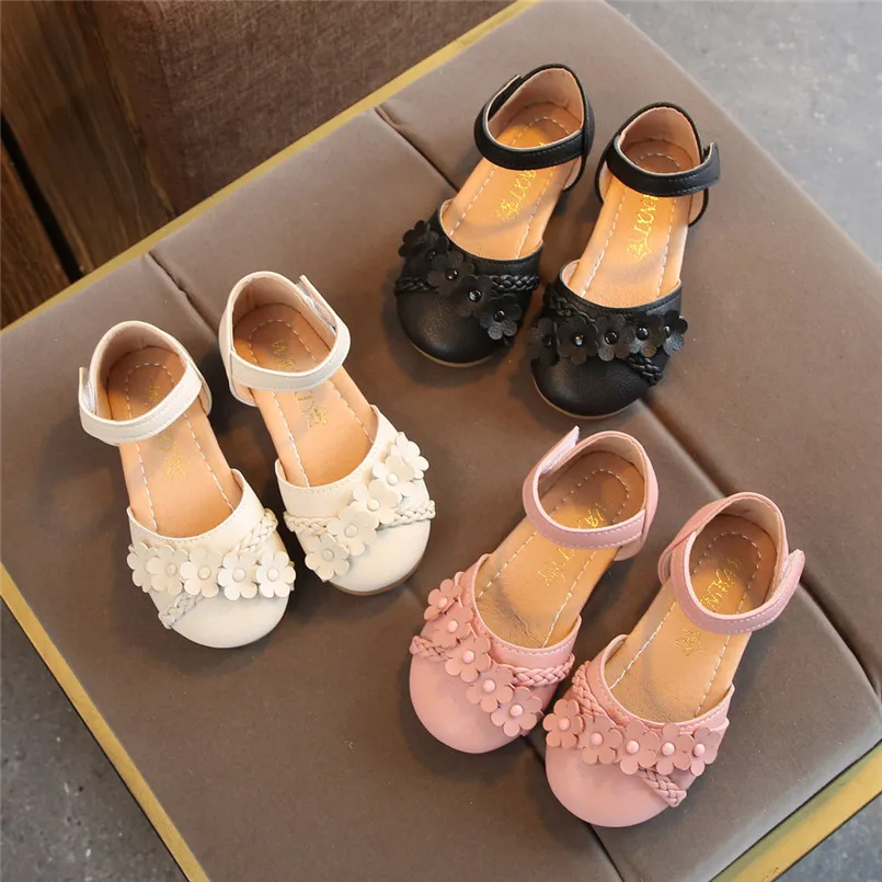 Kids shoes Toddler Infant Kids Baby Girls Flower Woven Floral Princess Shoes Sandals tenis infantil  #4j06 (14)