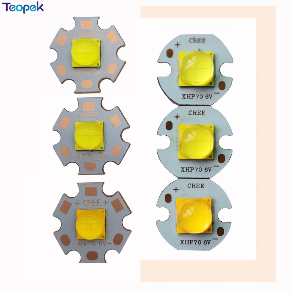 Cree XHP70.2 6V белый 6500 к нейтральный белый 5000 К теплый белый 3000K светодиодный излучатель с 16/20 мм Печатные платы с прямым отводом тепла(DTP Медь pcb+ 26 мм 1/5 режимов