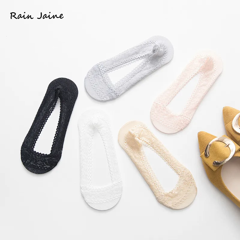 

Sock Slippers Women Lace Thin Low Silicone Non-slip Short Casual Cotton Invisible Boat Socks Chausette Femme Dentelle Skarpetki