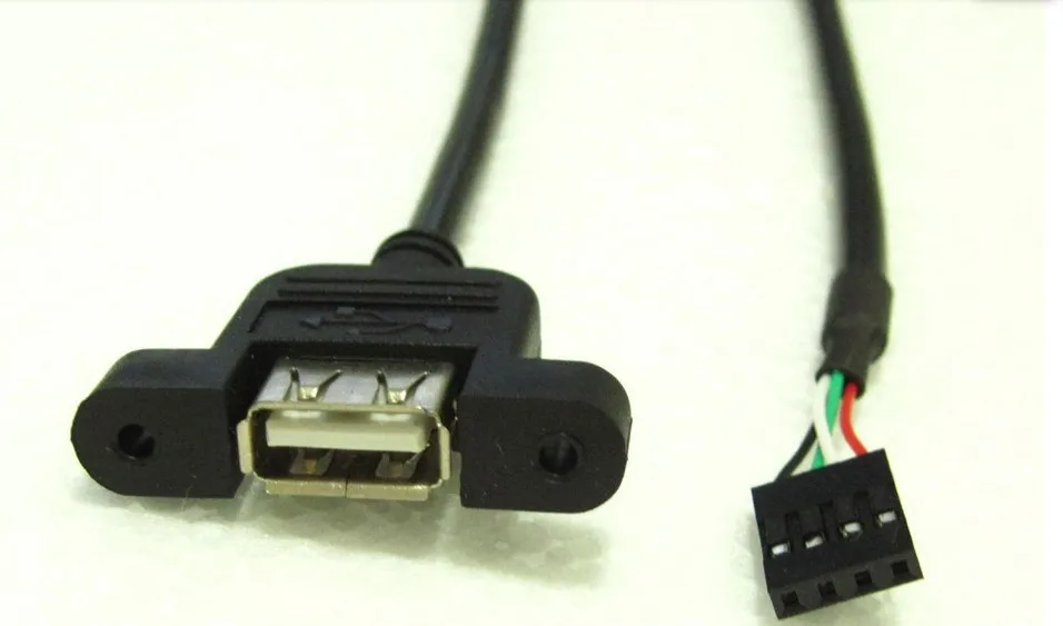 30cm Internal Motherboard USB 4pin 4p single row male to A female panel mout Cable |