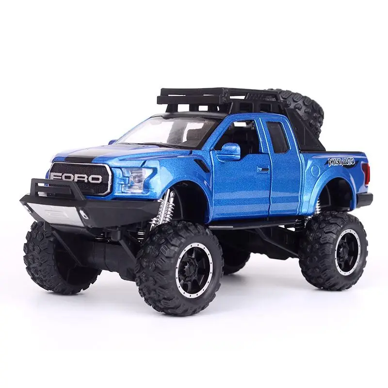 

Simulation Raptor F150 off-road alloy vehicle model Electronic toy with Simulation lights Music Model Car Toy For kids gift 1:32