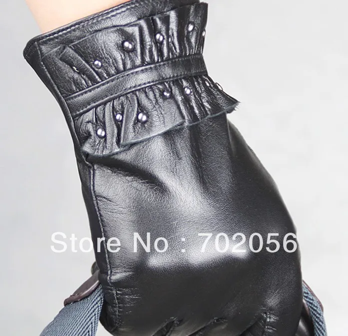 Очаровательный пять перчатки кожаные для рук кожа Перчатки овчины перчатки 12 пара/лот#3148