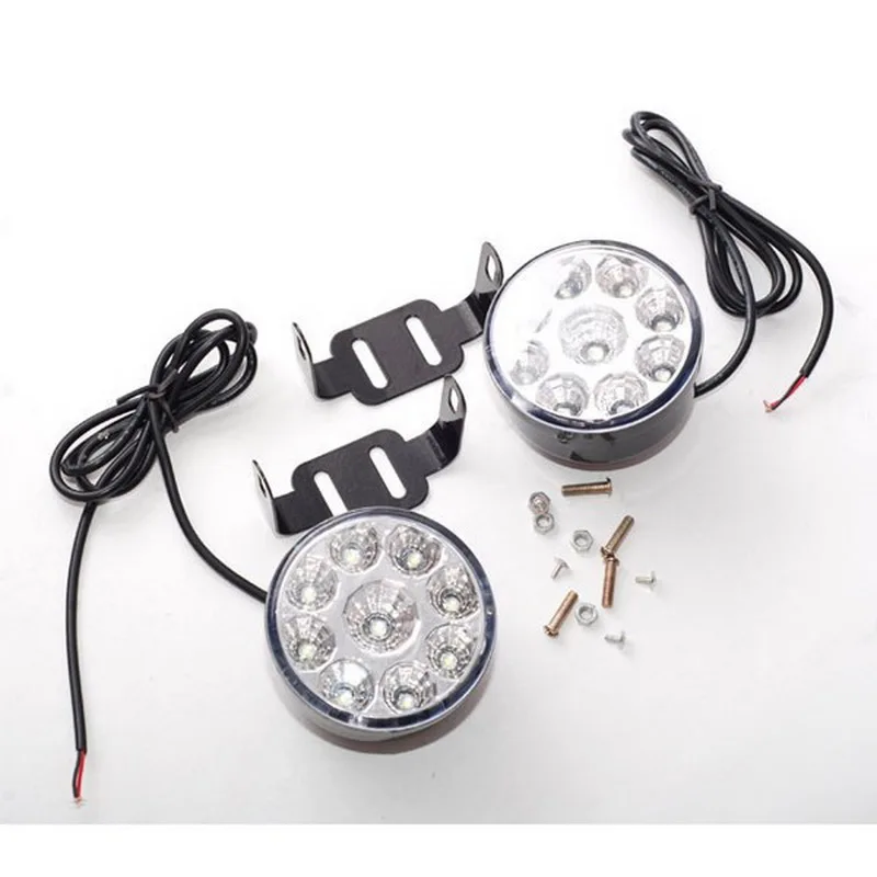 

cheap 2 pieces LED Round Daytime Driving Running Light DRL Car Lamp Headlight White headlamp 12V 27W circular