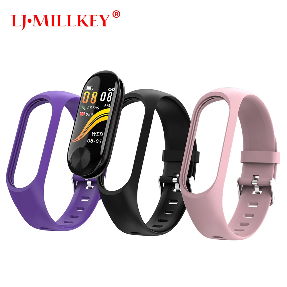 

Smart Bracelet Color Screen 85mah Heart Rate Blood Pressure Monitor Bracelet Info Reminder Smart Wristband vs M3 LJ-MILLKEY