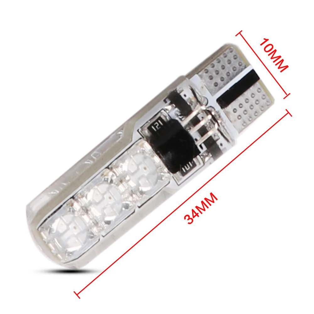 Светодиодная лампа JALAMP T10 W5W 194 RGB 5050 6 SMD 12 в пост. Тока для салона автомобиля пульт