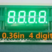 Чистый зеленый 0,36 дюймов 4 цифры 7 сегментный цифровой светильник светодиодный цифровой дисплей, общий катод 0,3" 0.36in цифра трубка