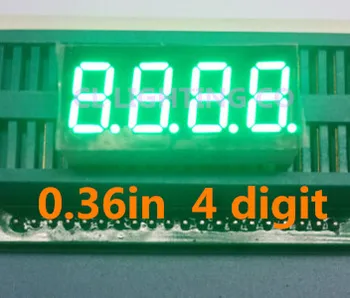 

Pure green 0.36 inch 4 Digit 7 Segment digital Light LED Numeric Digital Display,Common Cathode 0.36" 0.36in digit tube