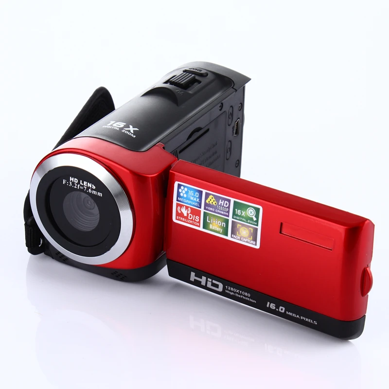 JOZQA HD 1080 P Цифровая камера HDV видеокамера 16MP 16x зум матрица COMS 270 градусов 2,7 дюймов TFT ЖК-экран