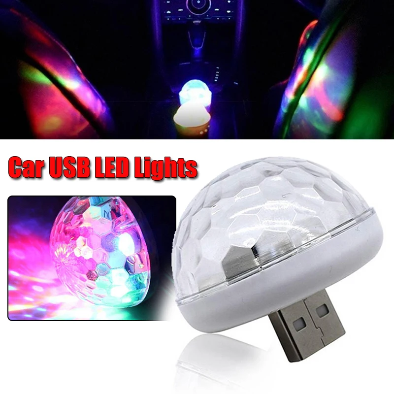 New Sound Control Car USB Socket Mini LED Colorful Atmosphere Light 3W 5V