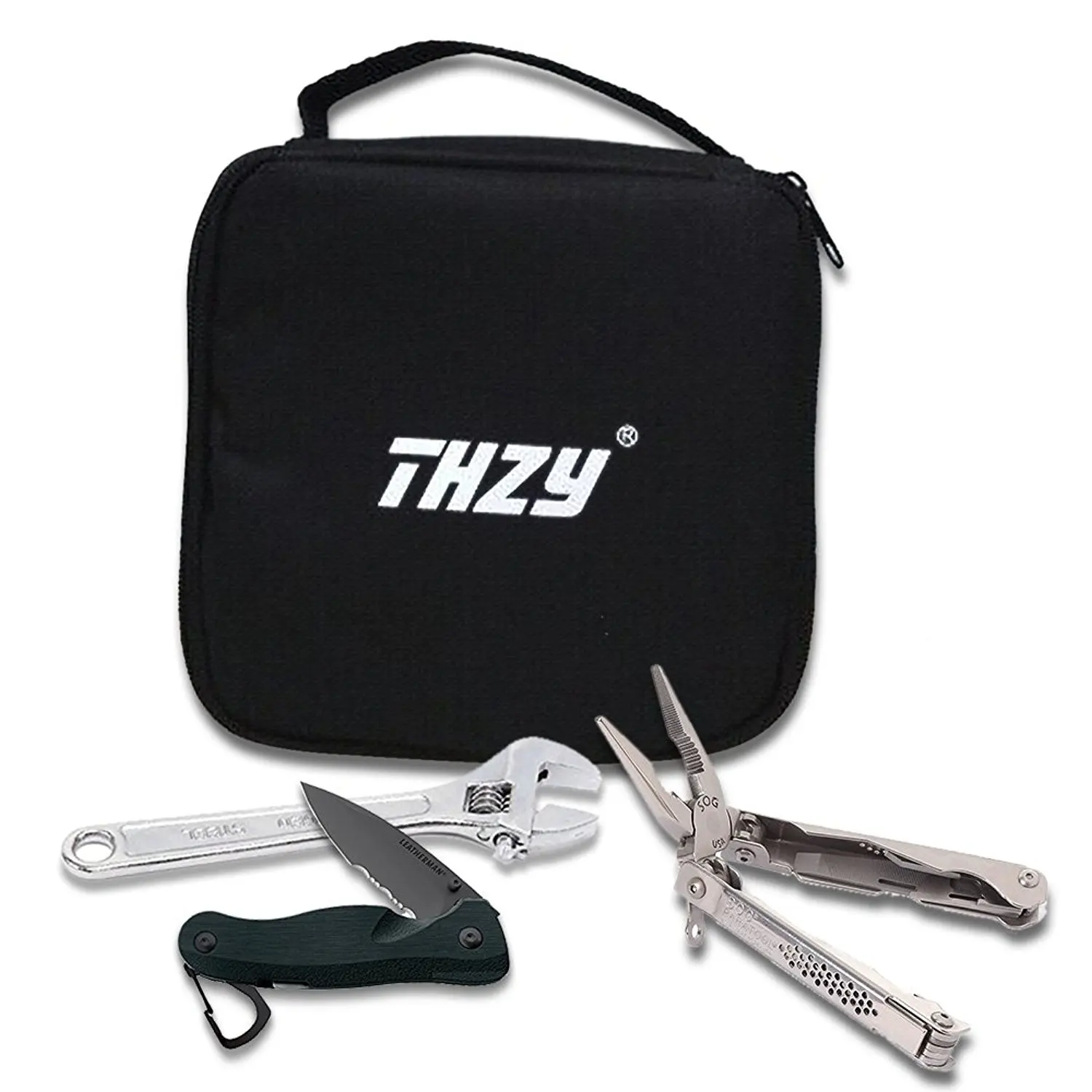 

THZY Black Polyester Square Handbag Zippered Tool Bag drop Shipping