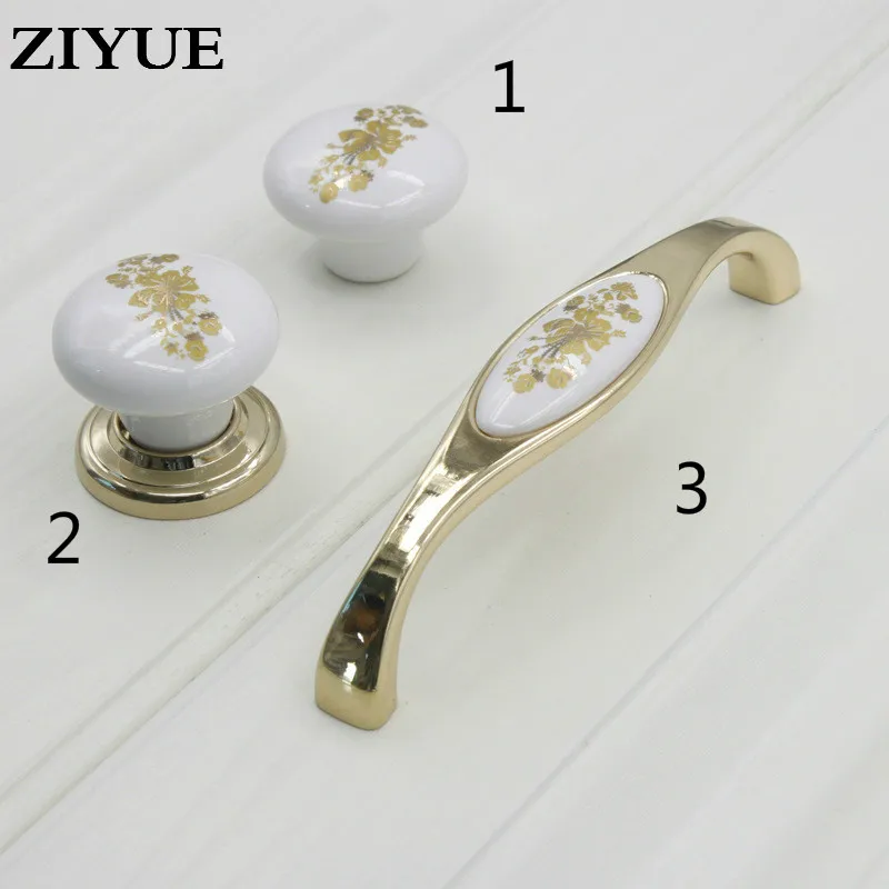 2 шт./партия ручка для мебели из цинкового сплава|flower flower|flower goldcabinet furniture handles |