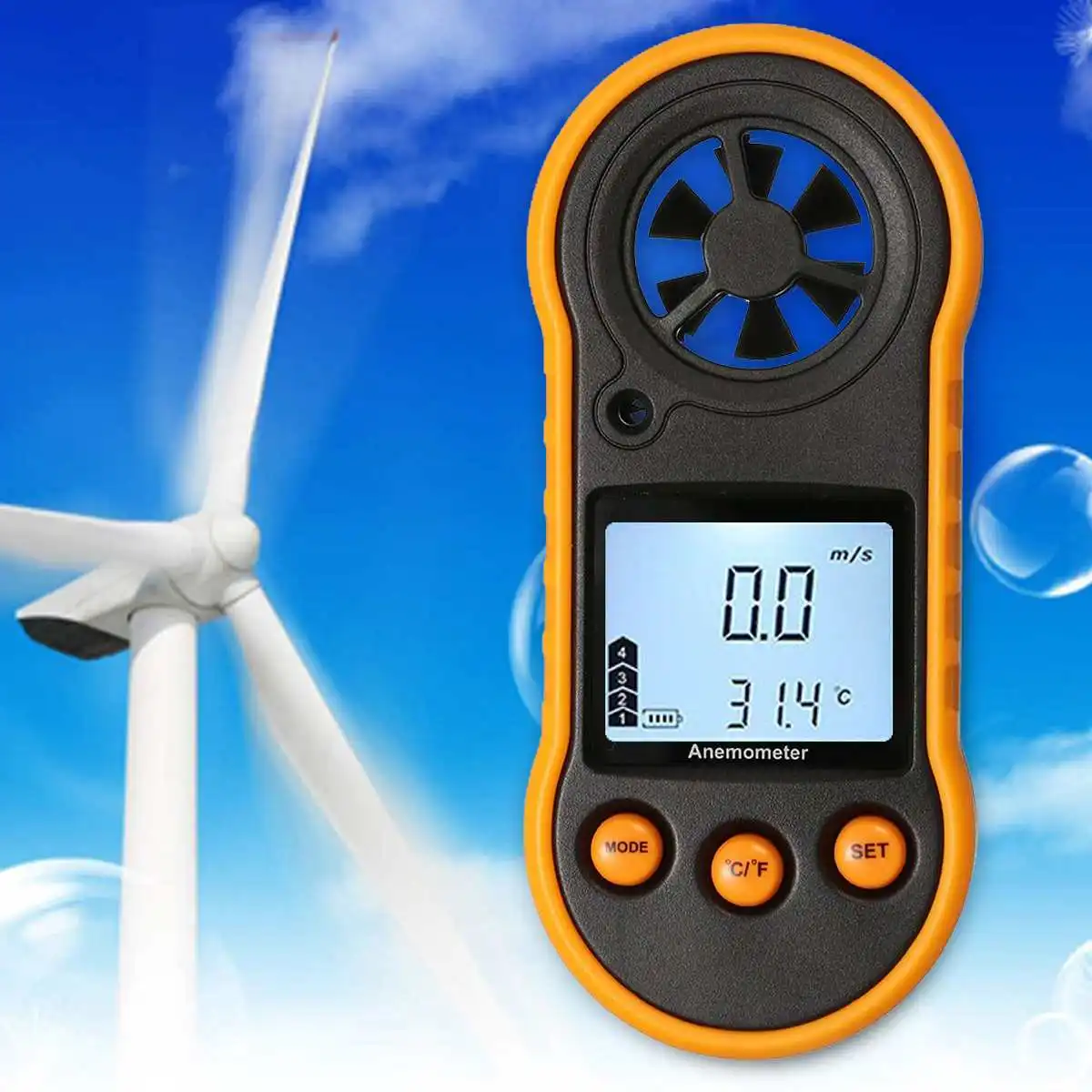 

RZ818 Portable Digital Anemometer Anemometro Thermometer Wind Speed Gauge Meter Windmeter 30m/s LCD Digital Hand-held Tool