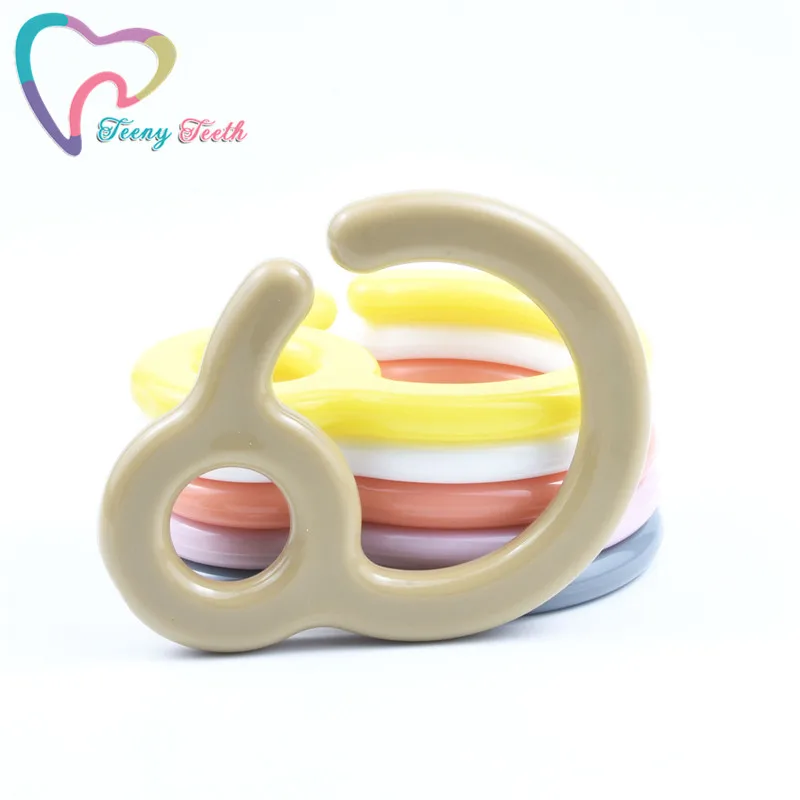 TeenyTeeth 5 шт. мягкие розовые пластиковые кольца для прорезывания зубов для детских колясок игрушки крючок для пустышки зажимы Детские Силиконовые Прорезыватели зажим в форме шарика