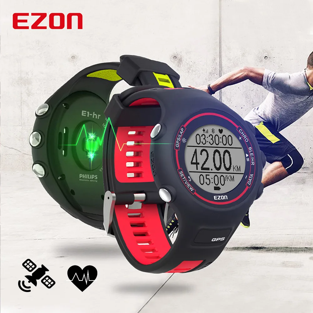 EZON T907 цифровые часы для мужчин и женщин улицы GPS бега оптический монитор