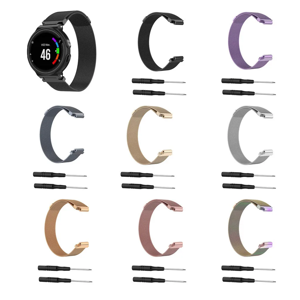 Ouhaobin Milanese loop pasek dla Garmin Forerunner 220 235 235 735 małe Milanese magnetyczny pasek do zegarka pasek Drop Shipping 410 2 -