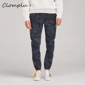 

Clomplu Camouflage Pants Military Style Trousers Men Elastic Drawstring Pants Army Green Navy Skinny Pant 2019 New Arrival