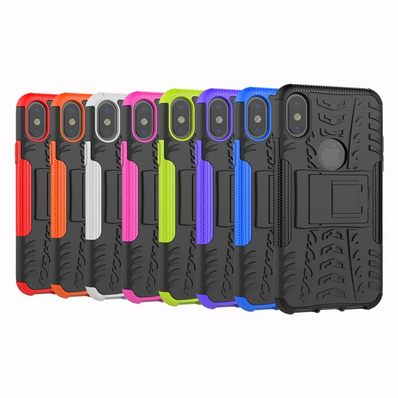 

GEUMXL For iPhone X Shockproof DirtProof Slim Tough Defender Armor Case Hybrid Silicone Holder Stand Shell Shockproof Cover