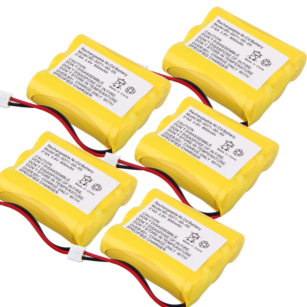 spesifikasi 5 PCS 3.6 V 800 mAh Eleoption 3AA * 3 Ni cd Rechargeable Cordless Baterai untuk Vtech 80 5071 00 00 8050710000 Battries Pack