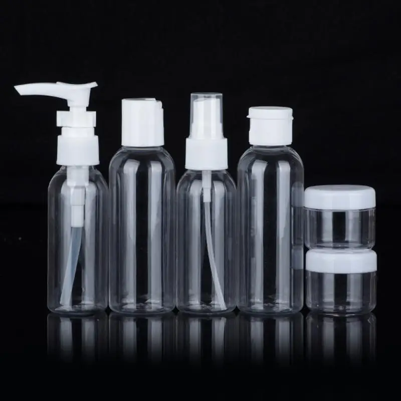 

Transparent Spray Jar Cream Jar Cream Bottle Empty Portable Travel Bottles Set Cosmetic Makeup Tools Set 9pcs/set